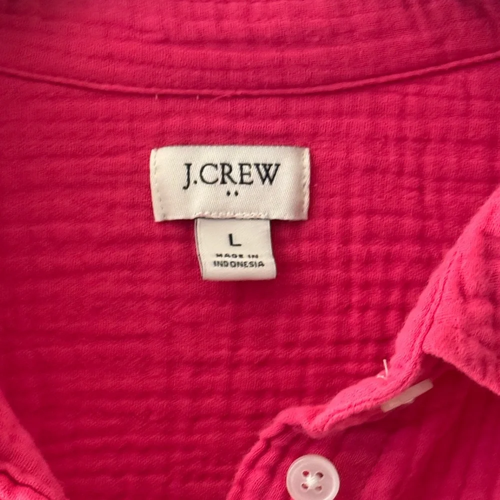 J. Crew Hot Pink Button-Down Gauze Shirt